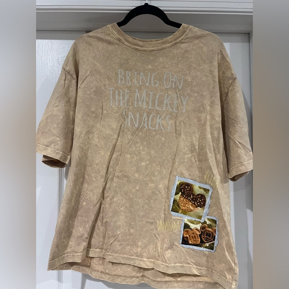 Disney Parks Bring On The Mickey Snacks oversized tee shirt
